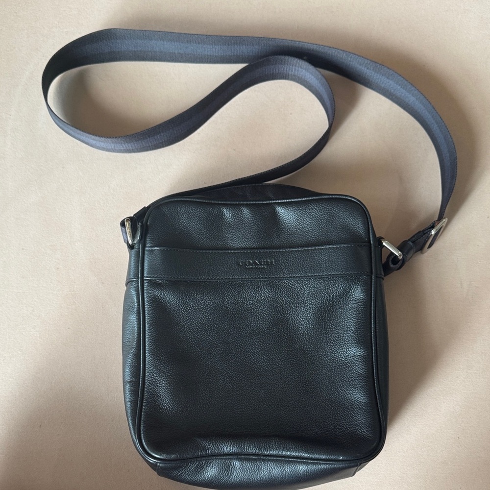 Coach Black Leather Messenger Bag